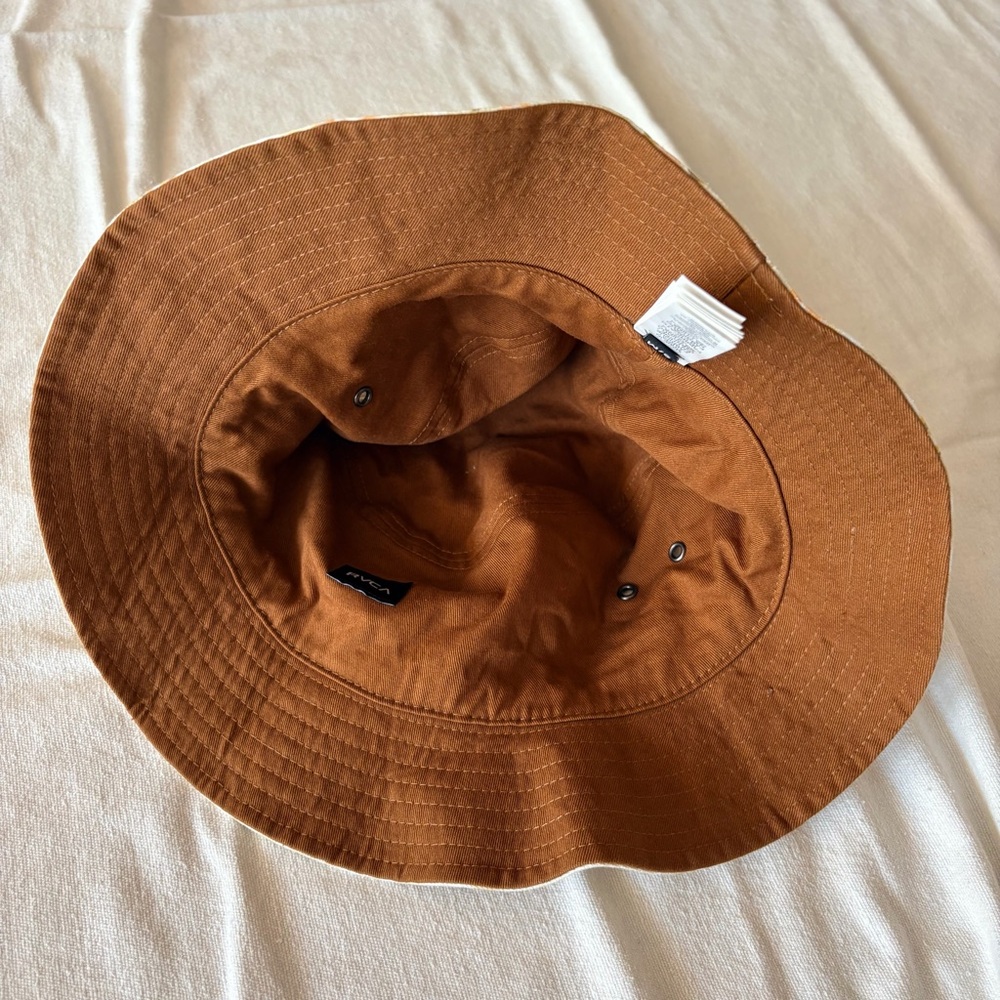 RVCA Reversible Floral Gingham Bucket Hat - Yellow - Picture 4 of 5
